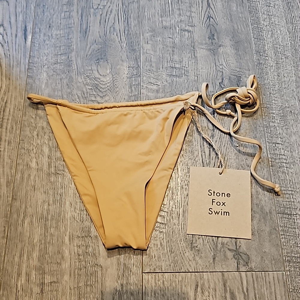 Stone Fox Swim Small Thong Side Tied Bikini Bottoms BNWT